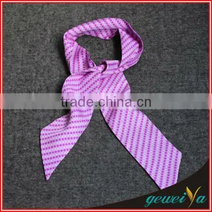 Pink Dot Printed Silk Air Hostess Scarf thumbnail-1