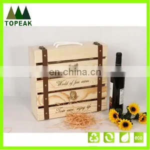 New Products 2016 High Quality 4 Four Bottles Wine Wooden Box thumbnail-1