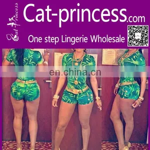 WHOLESALE Print Short Bodycon Jumpsuit for Wholesale thumbnail-1