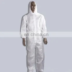 Free Sample Disposable Polypropylene Safety Coverall With Hood White thumbnail-4
