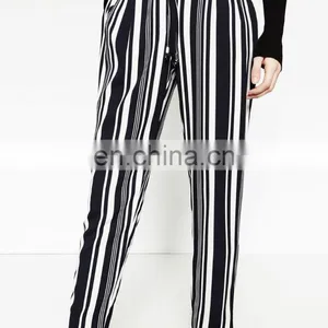 High Quality New Fashion Women Hip Hop Stripe Pants thumbnail-3