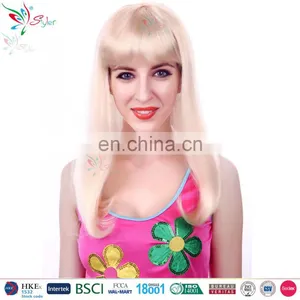 Fashion Women Party Synthetic Fibre Blonde Straight Long Hair Wig for Woman thumbnail-1