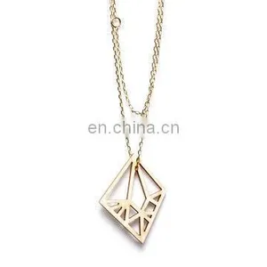 Brass Abstract Shape Pendant Necklace thumbnail-1
