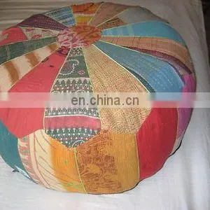 Moroccan Pouf Ottoman Kantha Foot Stool Stuffed Ottoman Patchwork Ottoman Wholesale Manufacturer Moroccan Puff thumbnail-1