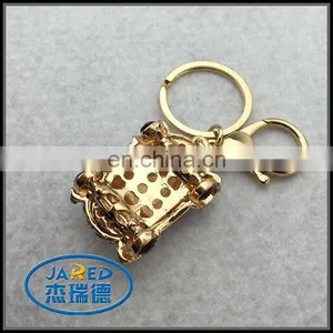 Custom Diamante Red Car Keychain Set Drill Gold Chain Keyring thumbnail-3