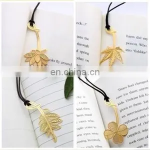 Custom Metal Bookmarks Copper Gold Snowflake Clover Carnation Bookmarks thumbnail-3