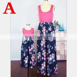 2019 New Fashion Family Mother and Daughter FLORAL Dress Beach DRESSES Sundress (this Link for WOMAN) thumbnail-2