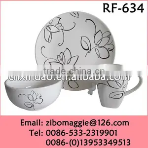 Custom Printed Promotion Wholesale Ceramic Dinnerware Set for Daily Use thumbnail-1