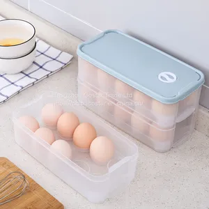 Plastic Egg Storage Container for Fridge Organization Storage Containers Transparent Box Egg Holder Bin With Lid Stackable Tray Holds 10/20 Eggs thumbnail-2