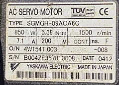 SGMGH-09ACA6C Yaskawa Driver Controller Transport Robot Line Motor thumbnail-1
