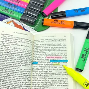Free Sample Factory Custom Cheap Colored Fluorescent High Reflective Highlighter Marker Pen Set for Promotional thumbnail-4