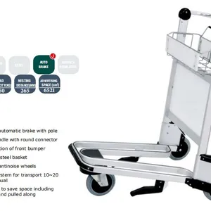 Hand Brake Airport Luggage Baggage Trolley thumbnail-5