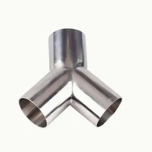 Stainless Steel Sanitary Pipe Fitting 90 Degree Double Head Y Shaped Elbow thumbnail-1