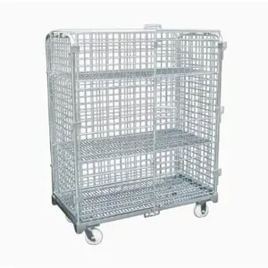 Wholesale Collapsible Logistic Trolley Roll Container Cage Trolley With Layers thumbnail-1