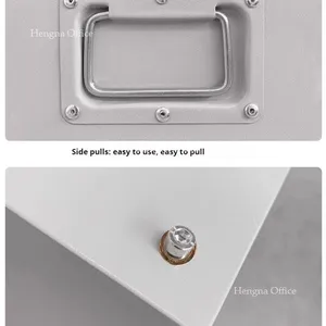 Metal Flat File Drawer for Industrial Parks - Large Format Drawing Cabinet With Recessed Aluminum Handles and Central Lock thumbnail-2
