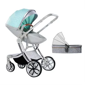 Ergonomic Eggshell Baby Stroller Luxury Aluminium Baby Trolley Two-way Push Carry Cot Baby Pram Can Sit And Sleep Egg Shell Baby Stroller thumbnail-2