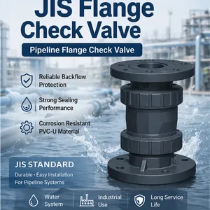 PVC Flange Check Valve JIS Standard Non Return Valve for Pipeline System thumbnail-1