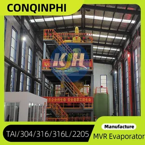 Evaporation Crystallization for Wastewater Treatment, Zero Liquid Discharge, 304 Stainless Steel, PLC thumbnail-1