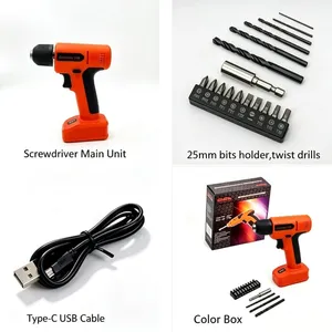 8V Rechargeable Cordless Drill & Screwdriver Kit, 8Nm Torque 1500mAh Lithium‑ion Drill Driver With 10 CRV Bits & 6 Twist Drill Bits thumbnail-1