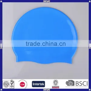 Waterproof High Quality Silicone Blue Swim Cap thumbnail-1