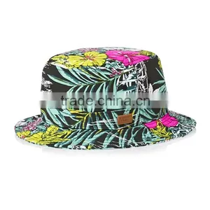 Custom Floral Print Marijuana Printed Bucket Hats thumbnail-2