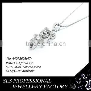 Kids Jewelry Pendant Silver Jewelry Bear Pendant for Children Gift's CZ Micro Cremation Jewelry Pendant thumbnail-4