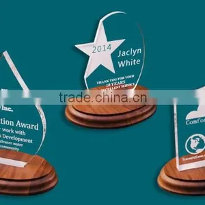 Walnut Base Awards , Organic Glass, Acrylic Product , Plexiglass, Acrylic thumbnail-1