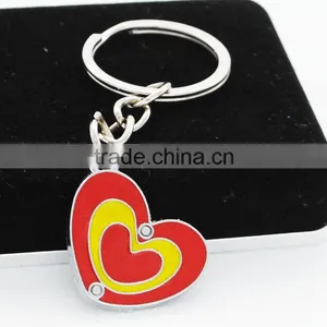 Beautiful Human Heart Shaped Keychain Simple Paint Colorful Metal Key Ring thumbnail-2
