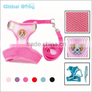 Pet Products Breathable Soft Fabric Full Body Mesh Dog Harness With Leash thumbnail-1