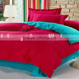 Red and Blue Patchwork Solid Color Microfiber and Polycotton and Cotton Bed Sheet thumbnail-1