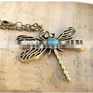 Sweater Chain Clothing Accessories Vintage Dragonfly Pendant Necklace thumbnail-2