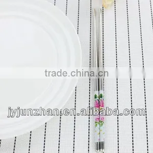 Nice Chopsticks With Flower Stainless / High Quality Korea Stainless Chopstick/ OEM Chopsticks thumbnail-1