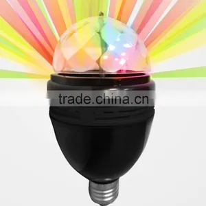 3W E27 RGB Color Changing Rotating LED Crystal Magic Ball Light thumbnail-1