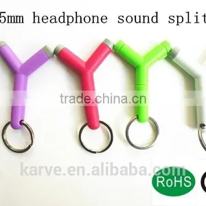 Six Colors Optical Audio Splitter Sound Splitter Keychain Dual Audio Splitter thumbnail-1
