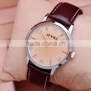 Classic Genuine Leather EYKI Brand Men Watches Water Resistant Women Quartz Watch thumbnail-2