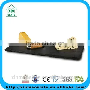 [factory Direct] 30X12cm Natural Edge Rectangle Slate Plate Item CP-3012RD2A thumbnail-1