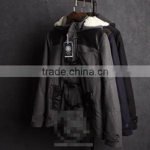 2015 Casual Men's Thicken Hooded Lambs Cotton-padded Jacket thumbnail-2