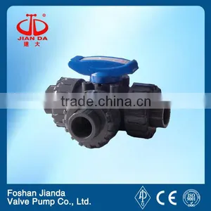 DN50 Manual Socket PVC Tee Ball Valve thumbnail-1