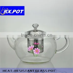 Heated Directly Pyrex Glass Pot With S/s Cover and S/s Filter 700ml thumbnail-1