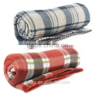 New Arrive Checked Design Super Soft Coral Fleece Throw Blanket thumbnail-1