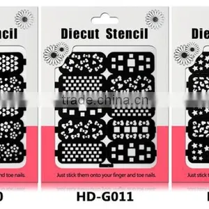 Reusable Stampling Tool Nail Art Stencil Stickers HD 18styles Nail Hollow Stickers thumbnail-6