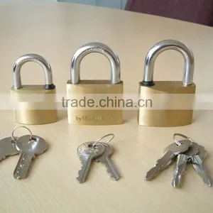 Double Locking Mechanism Cross Key Brass Padlock thumbnail-2