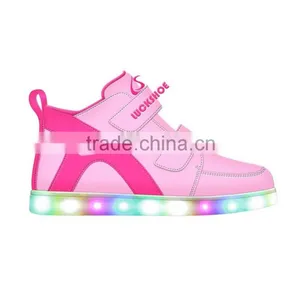 High Top Kid LED Sports Shoes Soft Sole Kid Sneakers Original Design Kid Shoes for Wholesale thumbnail-2