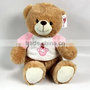 Luckiplus Hot Sale First Class Adorable Icecream Cloth Bear Pink and Blue Safe Technology Toy For Kids thumbnail-2