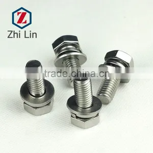 Stainless Steel Hexagon Bolts Flat Washers and Spring Screws Assemblies M10 thumbnail-3