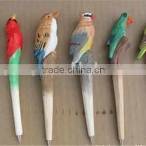 Animal Wooden Carving Creative Ballpoint Pen Wood Ball Point Pens Handmade Sculpture Student Ball-point thumbnail-6