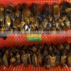 Tiger Eye Stone Crystal Healing Wand Vogel Crystal Double Points thumbnail-3