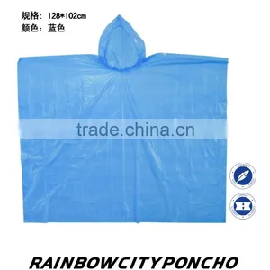 Promotinal PE Poncho Rain Cape Raincoat With Logo Print Two Place Two Position Logo Print thumbnail-6