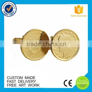 China Wholesale Gold Custom Make Mens Suit Shirt Cufflinks thumbnail-3