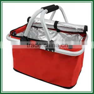 Aluminium Frame Collapsible 600D Polyester Insulated Picnic Basket thumbnail-1